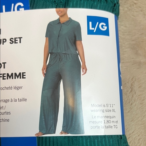 NWT Hurley Women's Green 2-Piece Swim Cover-Up Set sz L - Picture 3 of 5